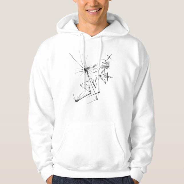 95 Black White Abstract Tribal Tattoo Art Hoodie (Front)