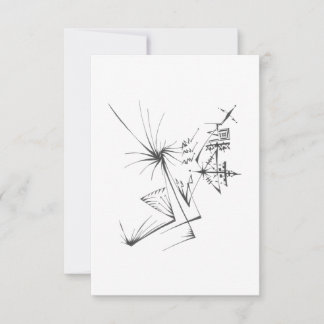 95 Black White Abstract Tribal Tattoo Art Thank You Card