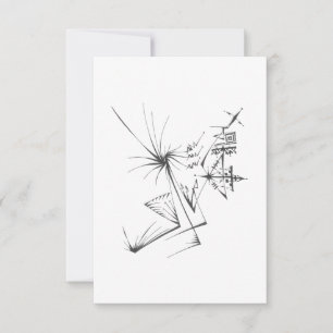 95 Black White Abstract Tribal Tattoo Art Thank You Card