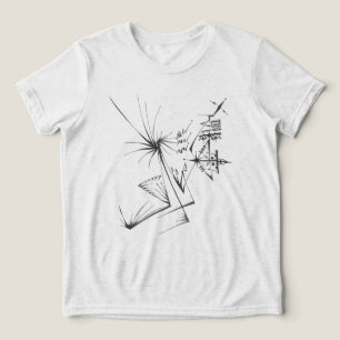 95 Black White Abstract Tribal Tattoo Art Tri-Blend Shirt