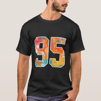 95 Colourful Sports Team Numbers Front And Back T-Shirt