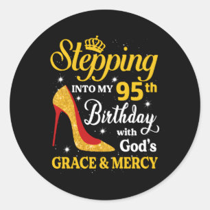 95 Stepg Into My 95Th Classic Round Sticker