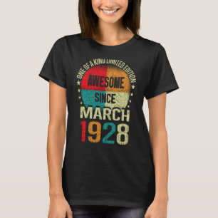 95 Year Awesome Since March 1928 Vintage 95th Birt T-Shirt