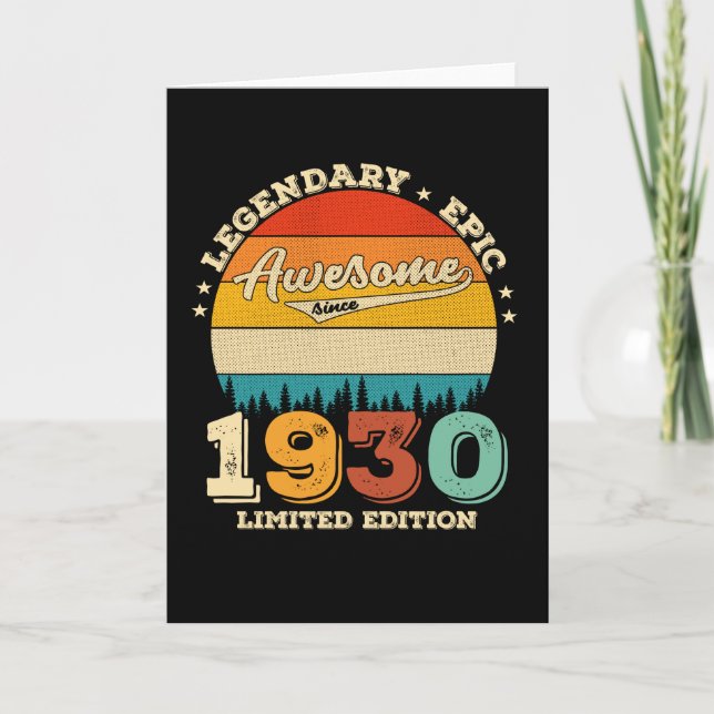 95 Year Old Bday Retro Awesome 95th Birthday Gift Card (Front)