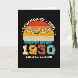 95 Year Old Bday Retro Awesome 95th Birthday Gift Card