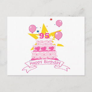 95 Year Old Birthday Cake Postcard