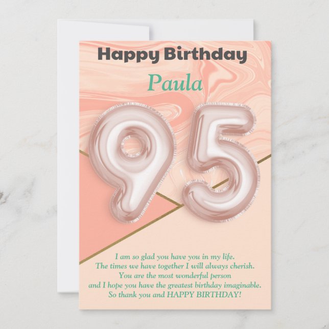 95 year old girls Happy Birthday card (Front)