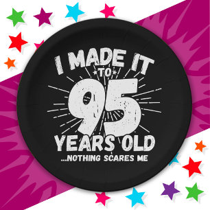 95 Year Old Sarcastic Meme Funny 95th Birthday Paper Plate