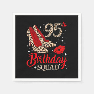 95 Years Old Gifts 95th Birthday Squad Leopard Hig Napkin