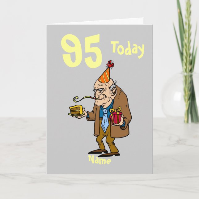 95th 95 today birthday cartoon personalised card (Front)