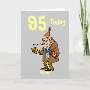 95th 95 today birthday cartoon personalised card