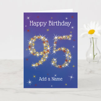 95th Birthday - 95 in Stars - Blue - Age 95 Card
