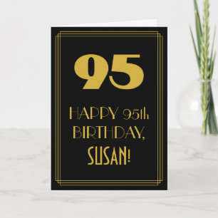 95th Birthday ~ Art Deco Inspired Look "95" & Name Card