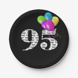 95th birthday balloon bouquet paper plate