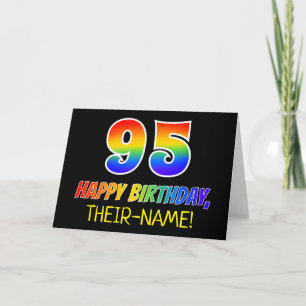 95th Birthday: Bold, Fun, Simple, Rainbow 95 Card