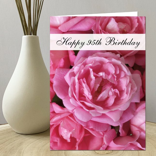 95th Birthday Card - Roses for 95 Year (Creator Uploaded)