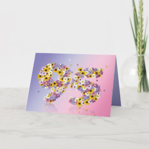 95th birthday card with flowery letters