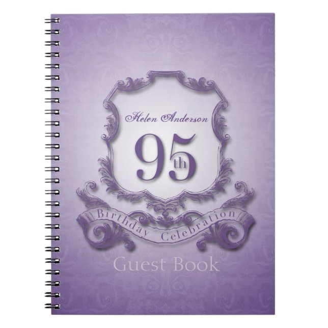 95th Birthday Celebration Custom Framed Guest Book (Front)