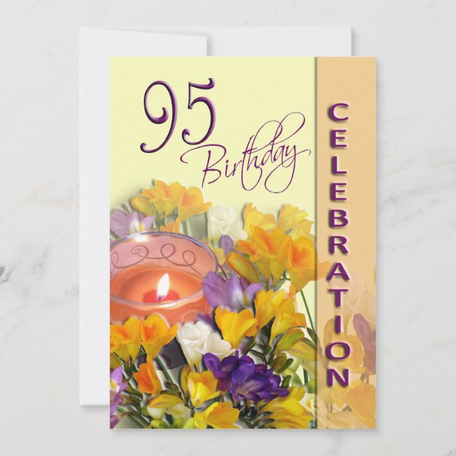 95th Birthday Celebration party invitation (Front)