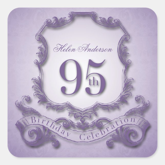 95th Birthday Celebration Personalised Stickers (Front)