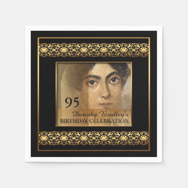 95th Birthday Celebration Photo Paper Napkins (Front)