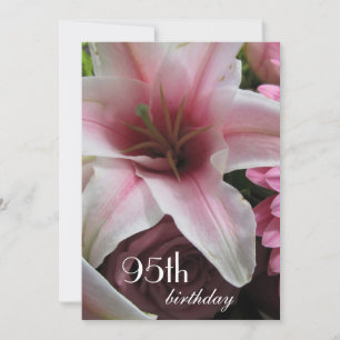 95th Birthday Celebration-Pink Lily Invitation