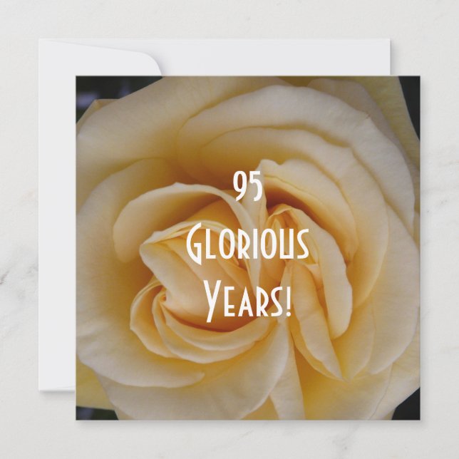 95th Birthday Celebration-Yellow Rose Invitation (Front)