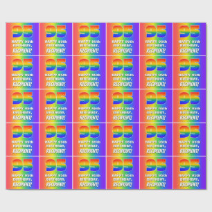 95th Birthday: Colourful, Fun Rainbow Pattern # 95 Wrapping Paper