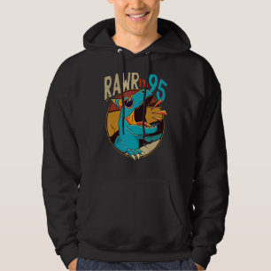95th Birthday Dinosaur 95 Years Old Dinosaur Birth Hoodie