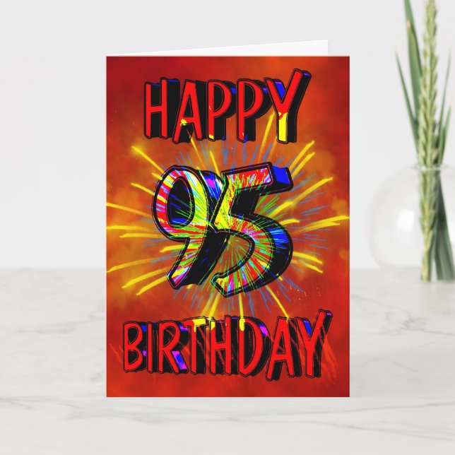 95th Birthday Fireworks Card (Front)