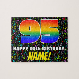 95th Birthday — Fun, Colourful Music Symbols & “95 Jigsaw Puzzle