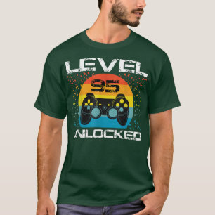 95th Birthday Gamer Party Level 95 Unlocked Funny  T-Shirt