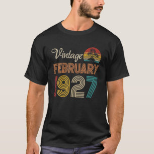 95Th Birthday Gifts Vintage February 1927 95 Years T-Shirt