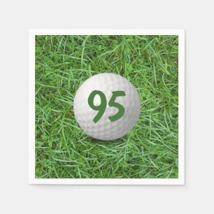 95th Birthday Golf Ball on Grass Napkins