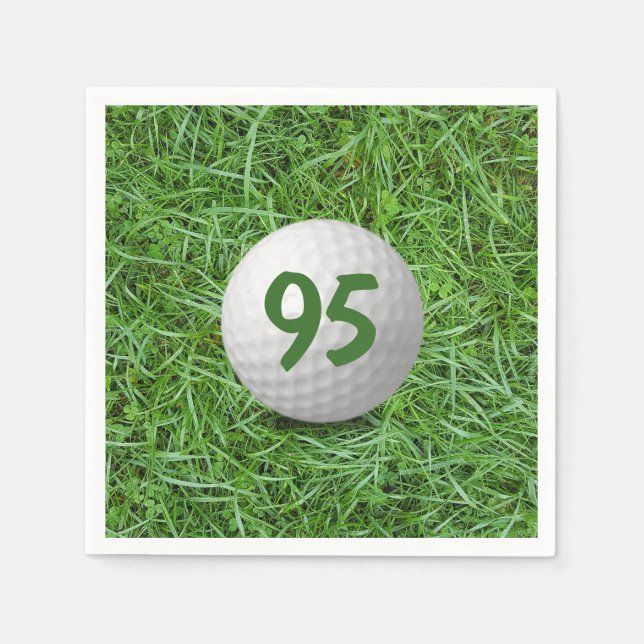 95th Birthday Golf Ball on Grass  Napkins (Front)