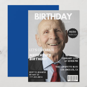 95th birthday invitations Men Him Magazine Cover