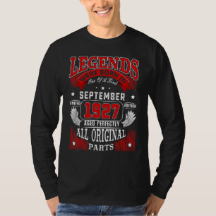 95th Birthday  Legends Born In September 1927 95 Y T-Shirt