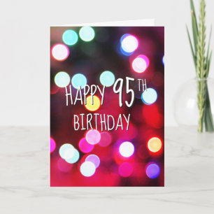 95th Birthday Neon Party Lights Card