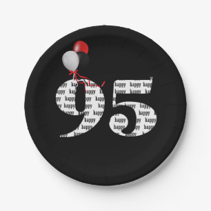 95th birthday party balloons paper plate