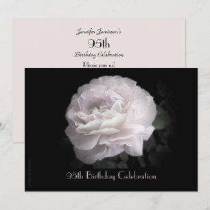 95th Birthday Party Celebration Pale Pink Rose Invitation