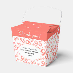 95th Birthday Party Coral Number Pattern 95 Favour Box