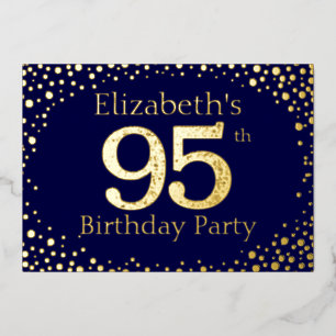 95th Birthday Party Foil Invitation
