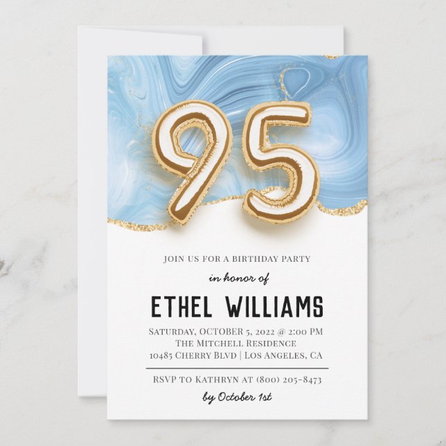 95th Birthday Party Invitation (Front)