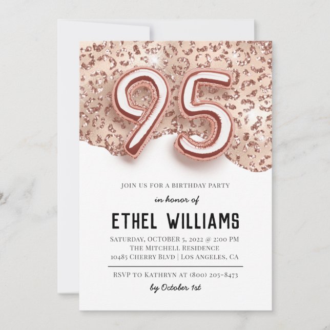 95th Birthday Party Invitation (Front)