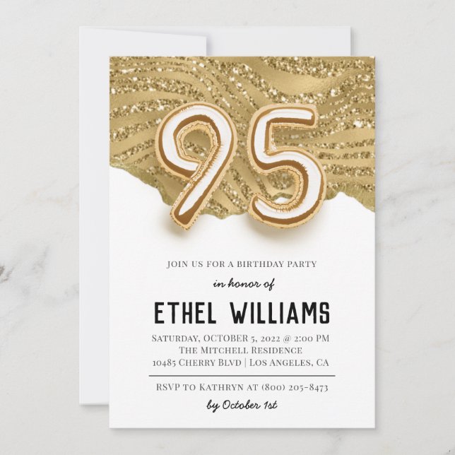 95th Birthday Party Invitation (Front)