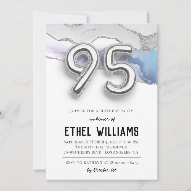 95th Birthday Party Invitation (Front)