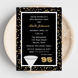 95th Birthday Party Invitation 95 and Confetti