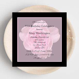 95th Birthday Party Invitation Rose for 95th