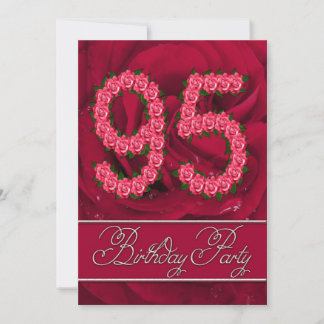 95th birthday party invitation with roses