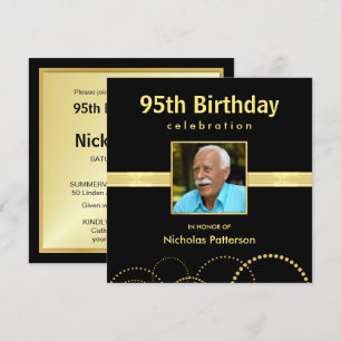 95th Birthday Party Invitations - Photo Optional